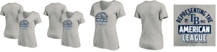 Fanatics Women's Heathered Gray Tampa Bay Rays 2020 American League Champions Locker Room V-Neck T-shirt